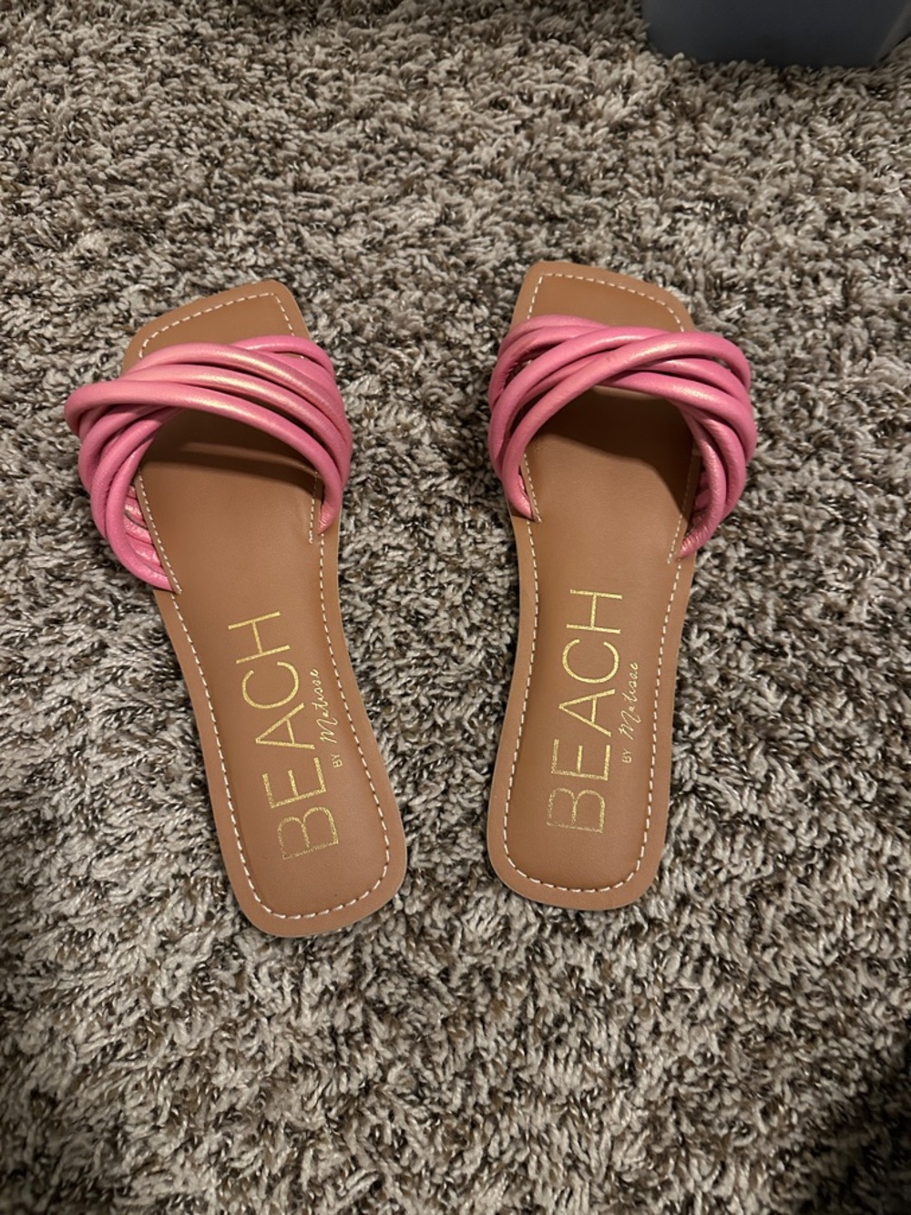 BEACH by Matisse Pink Braided Slide Sandals